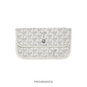 🔴 Goyard St. Louis Pouch Wallet - White Goyardine
